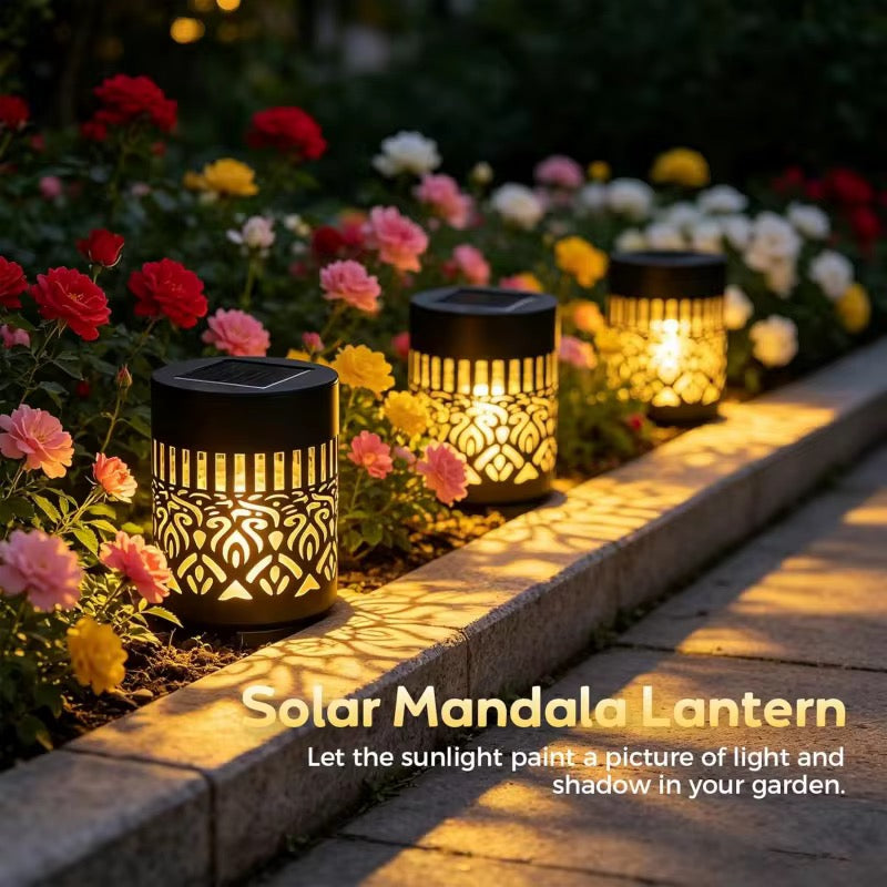 Solar Mandala Projection Wall Light Waterproof