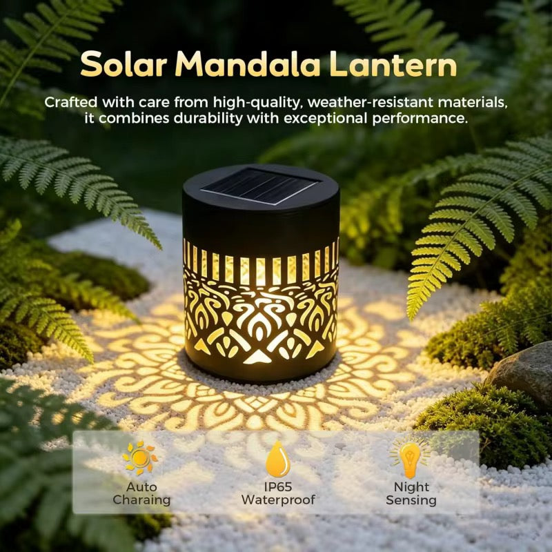 Solar Mandala Projection Wall Light Waterproof