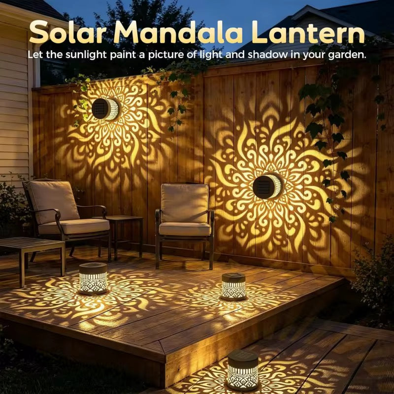 Solar Mandala Projection Wall Light Waterproof