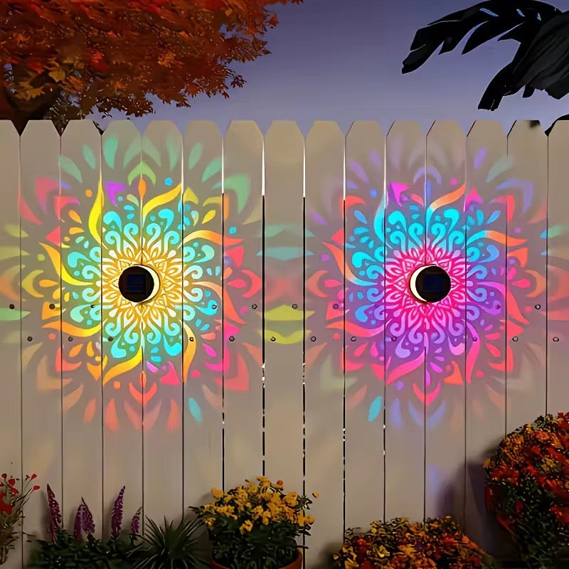 Solar Mandala Projection Wall Light Waterproof