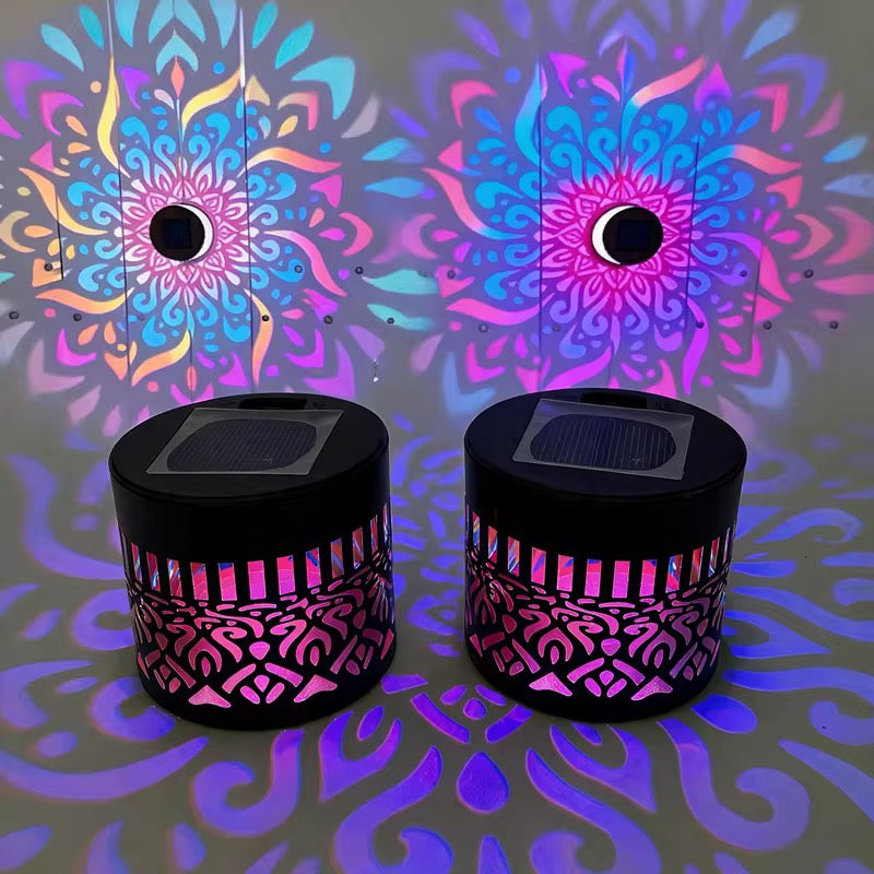 Solar Mandala Projection Wall Light Waterproof