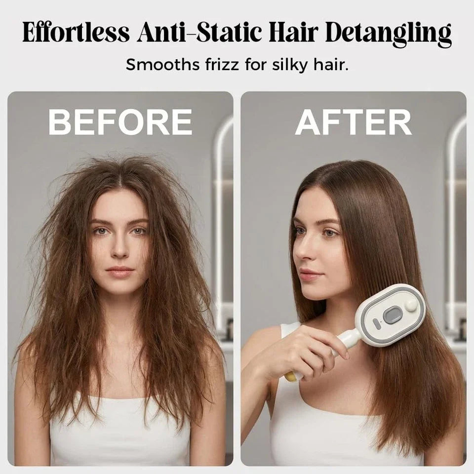 Electric Massage Hair Brush - Hair Straightener Brush.