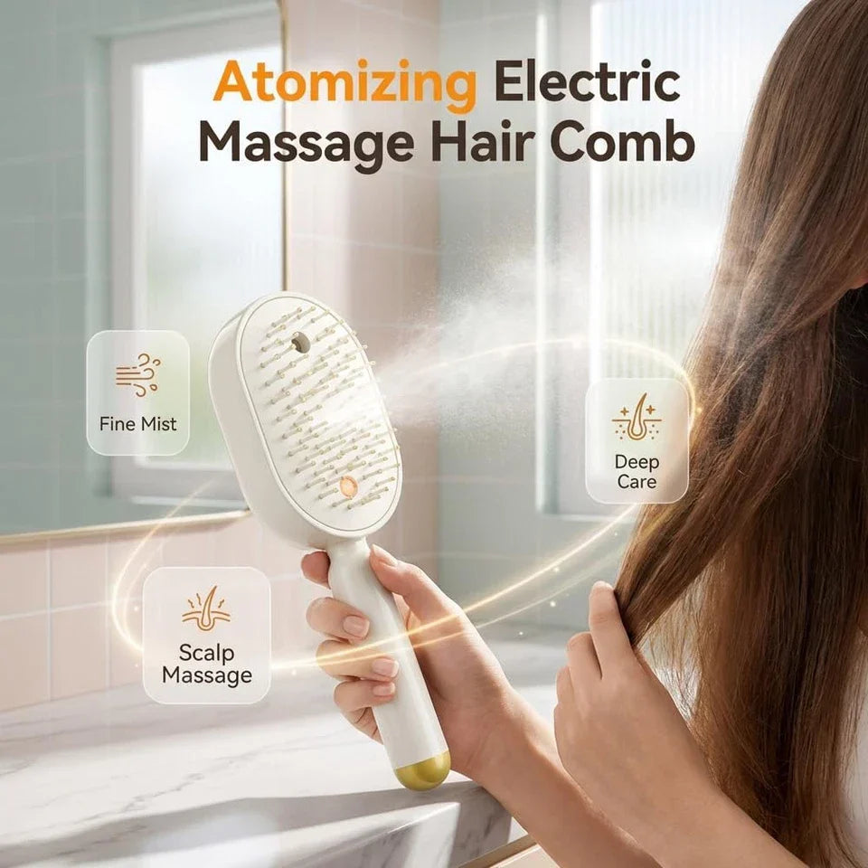 Electric Massage Hair Brush - Hair Straightener Brush.